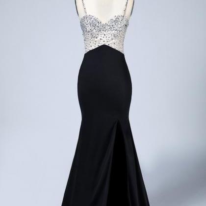 Spaghetti Straps Beading Evening Dresses With..