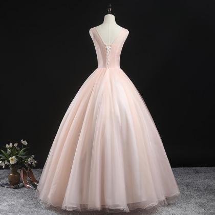 Charming Pink Flowers Ball Gown Long Sweet 16..