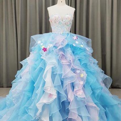 Charming Organza Layers Sweetheart Formal Gown,..