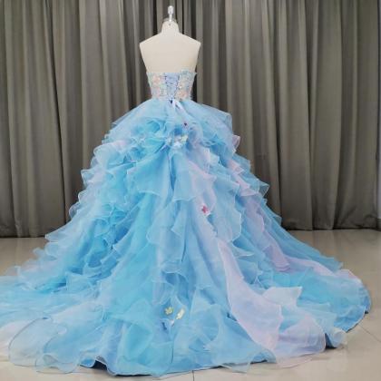 Charming Organza Layers Sweetheart Formal Gown,..