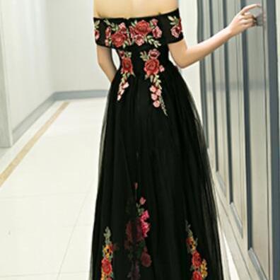 Elegant Off The Shoulder Tulle Long Party Dress,..