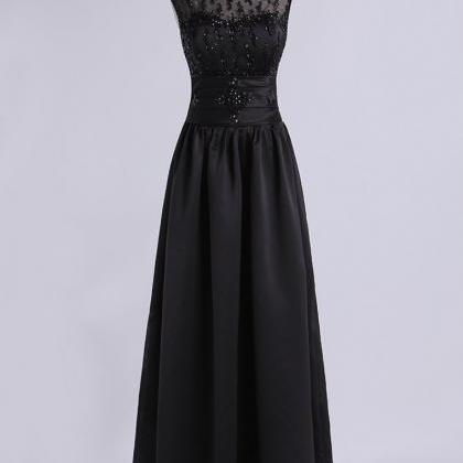 Prom Dresses Bateau A Line With Beaded Tulle..