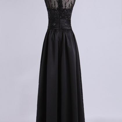 Prom Dresses Bateau A Line With Beaded Tulle..
