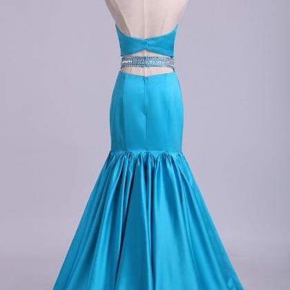 Sweetheart Mermaid Prom Dresses With Beading..