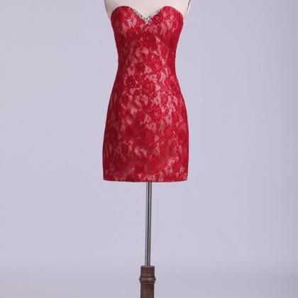 Sweetheart Lace Homecoming Dress Sheath Short/mini..