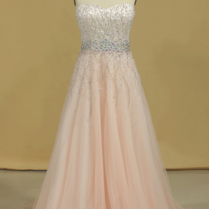 Prom Dresses Sweetheart Tulle With Beading And..