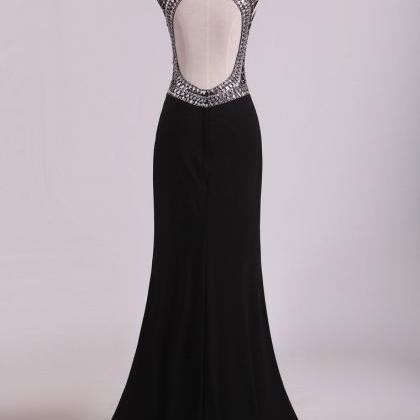 Sexy Open Back Scoop Spandex With Rhinestone..