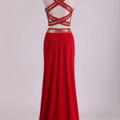 Open Back Prom Dresses Two Pieces Spandex With..
