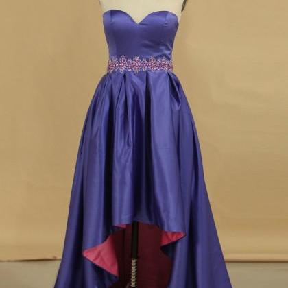 Bicolor Sweetheart With Beads Prom Dresses Satin..