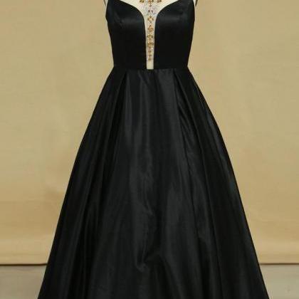 Prom Dresses High Neck Satin With Beading A..