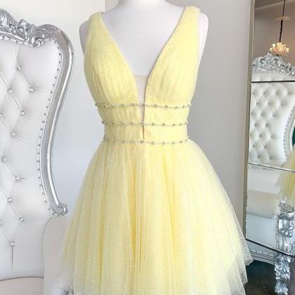 A Line Doffodil Backless Homecoming Dress,pl5900