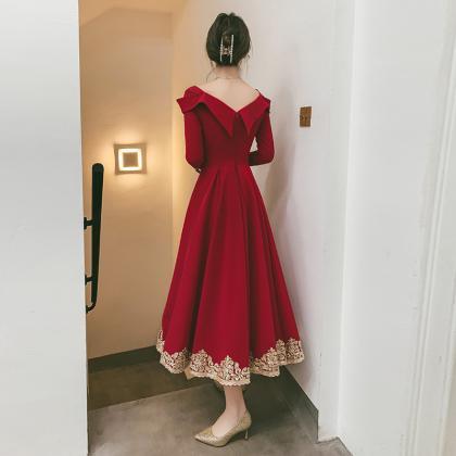 ,sweetheart Red Prom Dress,charming Midi..