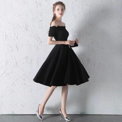 Off Shoulder Party Dress,black Little Dress,custom..