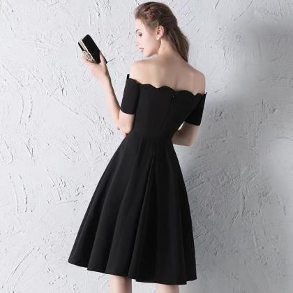Off Shoulder Party Dress,black Little Dress,custom..