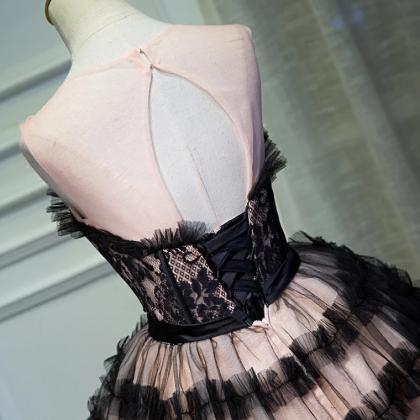 Short Style Evening Dress, Black Princess Dress,..