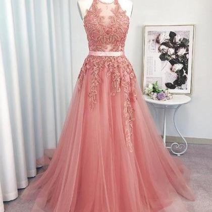 Style Prom Dress Halter Neckline, Formal Ball..