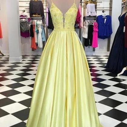 Yellow Prom Dress, Formal Dress, Evening Dress,..