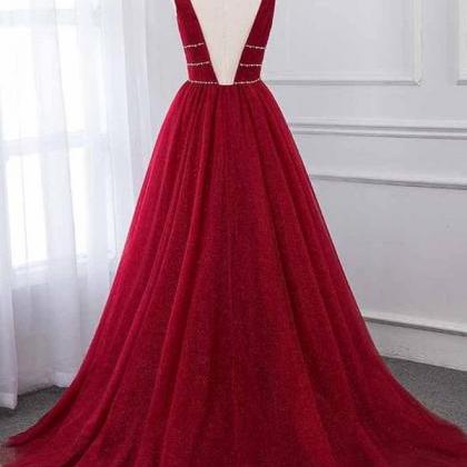 Burgundy Prom Dress 2021, Formal Dress, Evening..