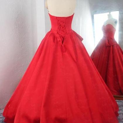 Red Prom Dress Ball Gown, Formal Dress, Evening..
