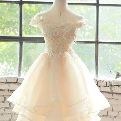 Lovely Flowers Organza Layers Short Party Dress,..