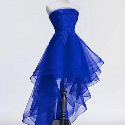 Royal Blue Tulle with Lace Applique..