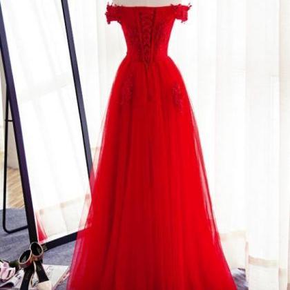 Beautiful Red Tulle Formal Dress 2021, Off..