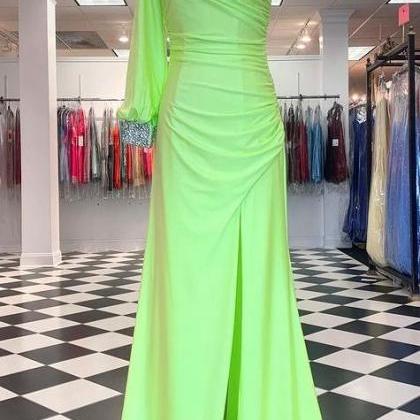 2022 Long Prom Dresses With Slit,winter Formal..