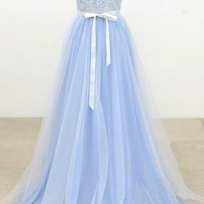 Sweetheart A-line Long Prom Dresses With Appliques