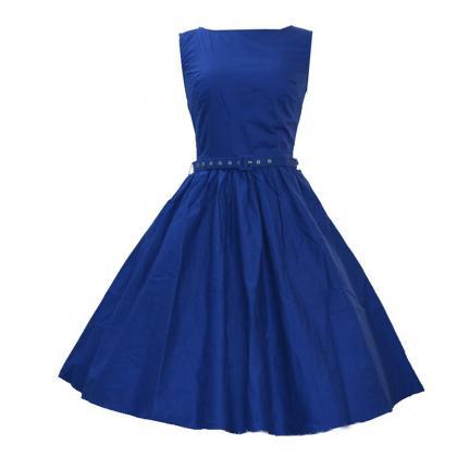 Sleeveless Retro Hepburn Style Vintage Party Dress..