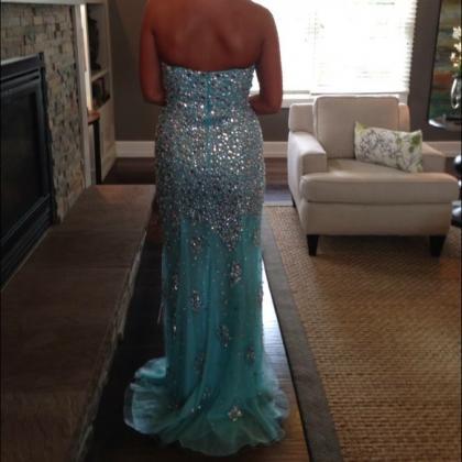 Prom Dresses Sexy Luxury Sparkle Bling Blue..