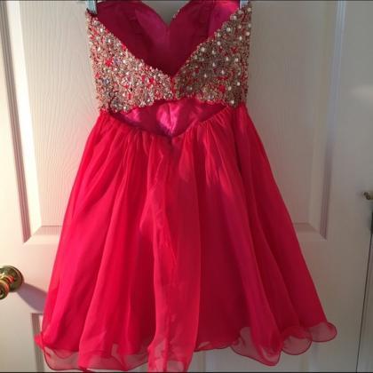 Prom Dresses Sexy Fuchsia Swetheart Organza Mini..