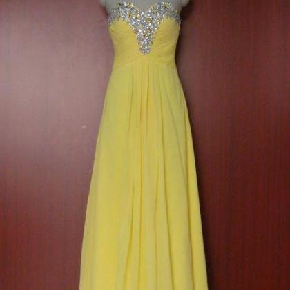 Real Photo! Long Yellow Evening Dress Stunning..