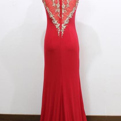 2015 Real Image/picture Mermaid Prom Dresses Red..
