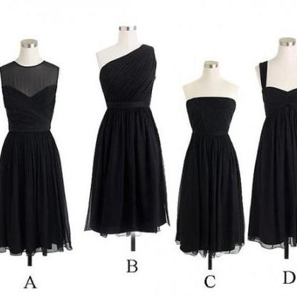 Custom Made, Bridesmaid Dress,short Black Brides..