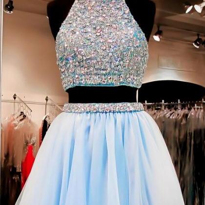 Two Pieces Homcoming Dresses, Bodice Zipper..