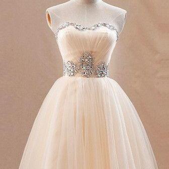 Lovely Champagne Homecoming Dress,flare Ball Gown..