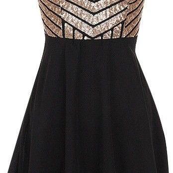 Charming Sequin Homecoming Dress,black Chiffon..