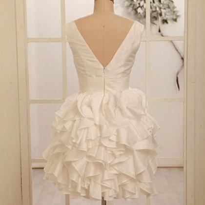 Real Made Homecoming Dress, V-neck Wedding Dresses..