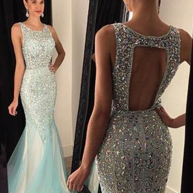 2016 Custom Charming Mermaid Beading Prom Dress,..