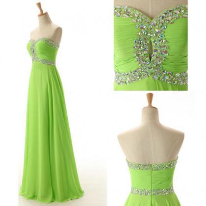 Charming Emerald Chiffon Beading Prom Dress,sexy..