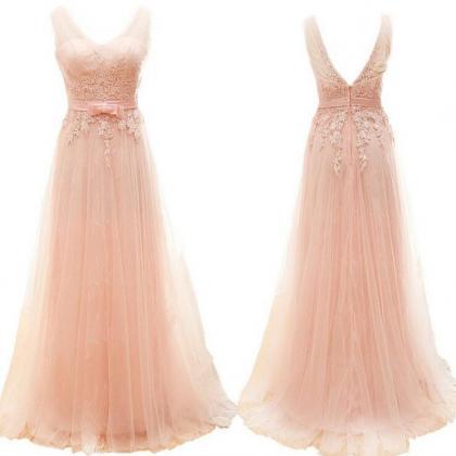 A-line Chiffon Tulle Floor-length Dress With..