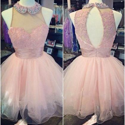 Cute Homecoming Dress,pink Homecoming Dresses,open..