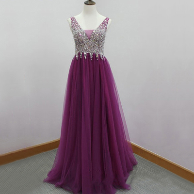 Charming Prom Dress,long Prom Dress,tulle Evening..