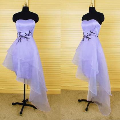 Charming Prom Dress,hi-low Prom Dress,strapless..