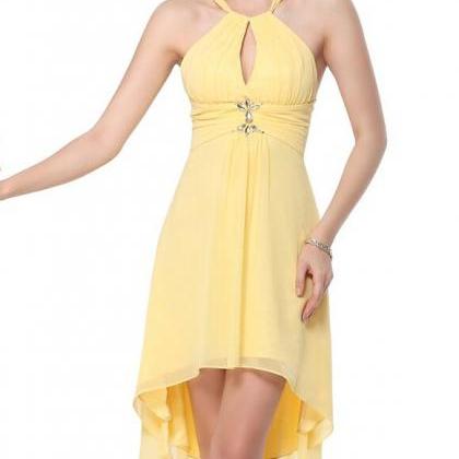 Charming Prom Dress,yellow Prom Dress,chiffon..
