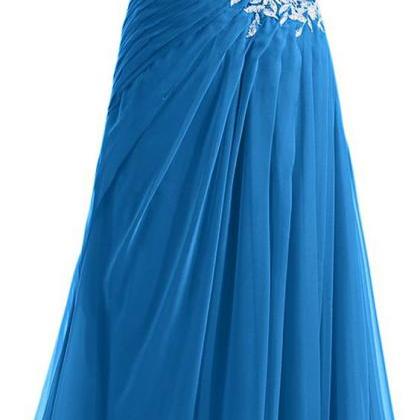 2016 Custom Charming Blue Chiffon Prom Dress,sexy..