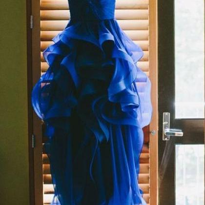 2016 Custom Charming Blue High-low Prom Dress,sexy..