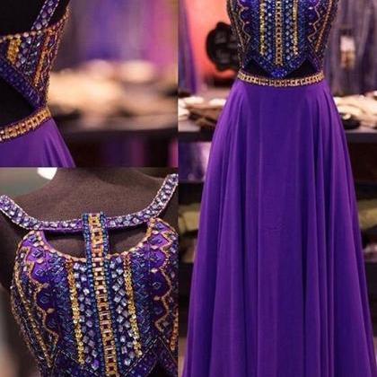 2016 Custom Charming Purple Chiffon Prom..