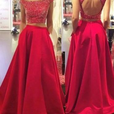 Elegant Scoop Cap Sleeves Prom Dress With Appliques Military Ball Gown OP642