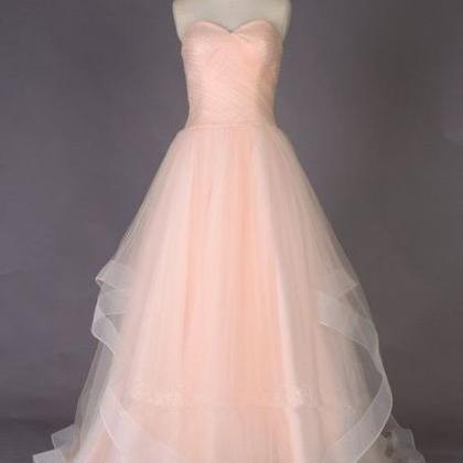2017 Custom Charming Pink Chiffon Prom Dress,sexy..